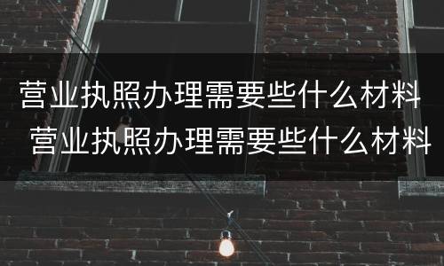 营业执照办理需要些什么材料 营业执照办理需要些什么材料和证件