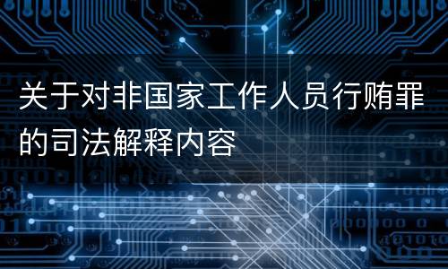 关于对非国家工作人员行贿罪的司法解释内容
