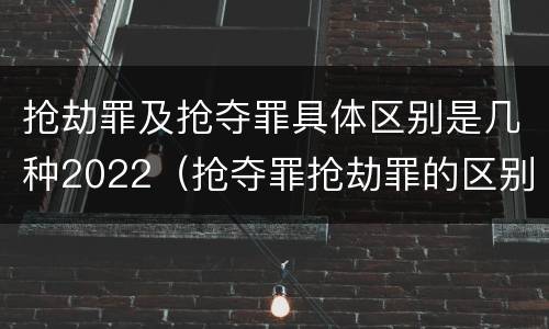 抢劫罪及抢夺罪具体区别是几种2022（抢夺罪抢劫罪的区别）