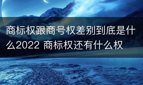 商标权跟商号权差别到底是什么2022 商标权还有什么权