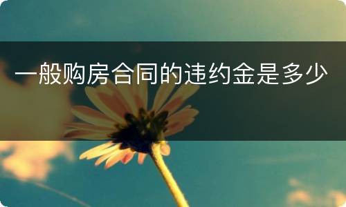 一般购房合同的违约金是多少