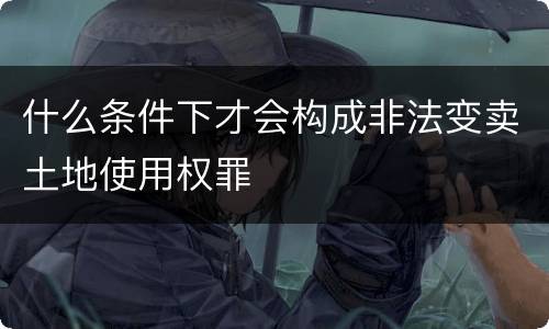 什么条件下才会构成非法变卖土地使用权罪