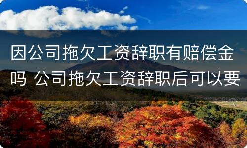 因公司拖欠工资辞职有赔偿金吗 公司拖欠工资辞职后可以要求赔偿