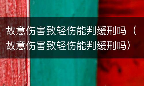 故意伤害致轻伤能判缓刑吗（故意伤害致轻伤能判缓刑吗）