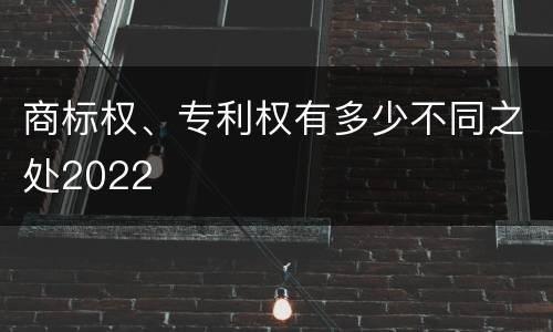 商标权、专利权有多少不同之处2022