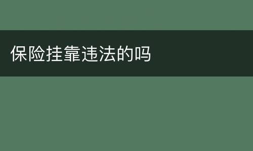 保险挂靠违法的吗