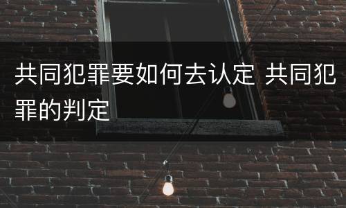 共同犯罪要如何去认定 共同犯罪的判定