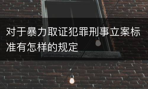 对于暴力取证犯罪刑事立案标准有怎样的规定