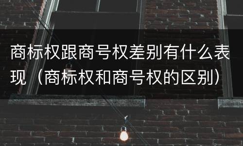 商标权跟商号权差别有什么表现（商标权和商号权的区别）