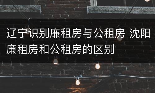 辽宁识别廉租房与公租房 沈阳廉租房和公租房的区别