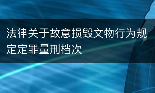 法律关于故意损毁文物行为规定定罪量刑档次