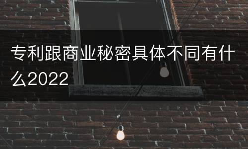 专利跟商业秘密具体不同有什么2022