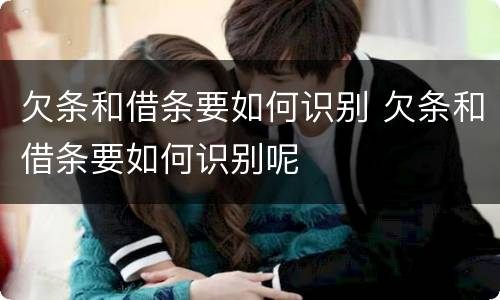 欠条和借条要如何识别 欠条和借条要如何识别呢