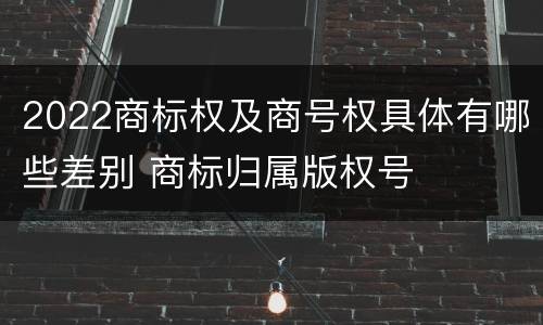 2022商标权及商号权具体有哪些差别 商标归属版权号