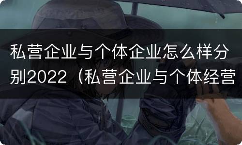 私营企业与个体企业怎么样分别2022（私营企业与个体经营企业的区别）