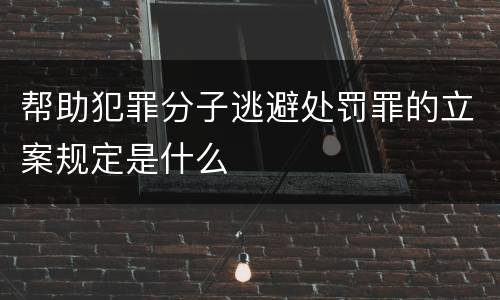 帮助犯罪分子逃避处罚罪的立案规定是什么