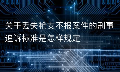 关于丢失枪支不报案件的刑事追诉标准是怎样规定