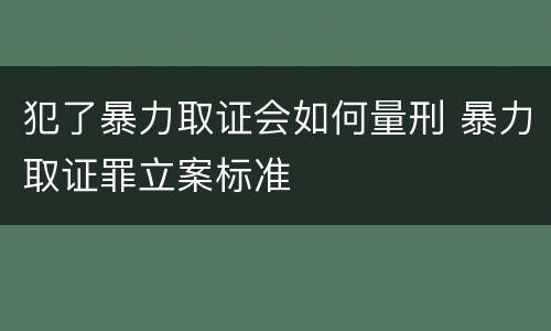犯了暴力取证会如何量刑 暴力取证罪立案标准