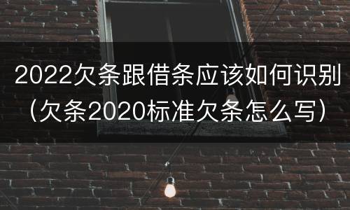 2022欠条跟借条应该如何识别（欠条2020标准欠条怎么写）
