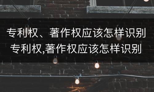 专利权、著作权应该怎样识别 专利权,著作权应该怎样识别出来