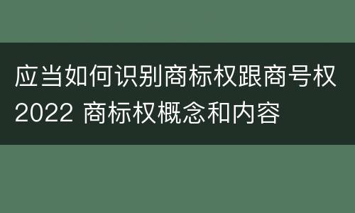 应当如何识别商标权跟商号权2022 商标权概念和内容