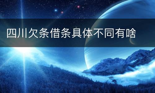 四川欠条借条具体不同有啥