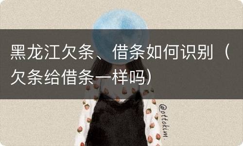黑龙江欠条、借条如何识别（欠条给借条一样吗）