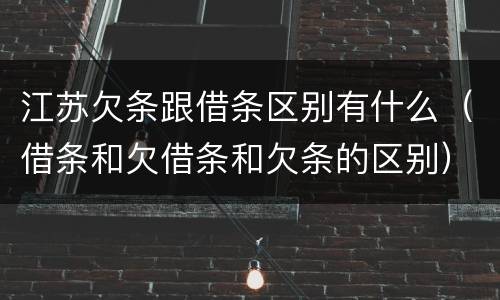 江苏欠条跟借条区别有什么（借条和欠借条和欠条的区别）