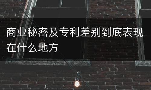 商业秘密及专利差别到底表现在什么地方