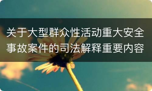 关于大型群众性活动重大安全事故案件的司法解释重要内容包括什么