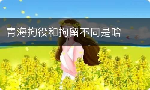 青海拘役和拘留不同是啥