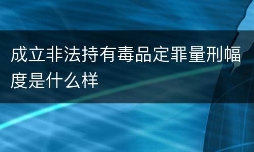 成立非法持有毒品定罪量刑幅度是什么样