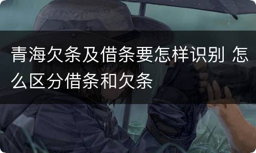 青海欠条及借条要怎样识别 怎么区分借条和欠条