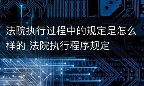 法院执行过程中的规定是怎么样的 法院执行程序规定