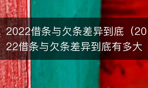 2022借条与欠条差异到底（2022借条与欠条差异到底有多大）