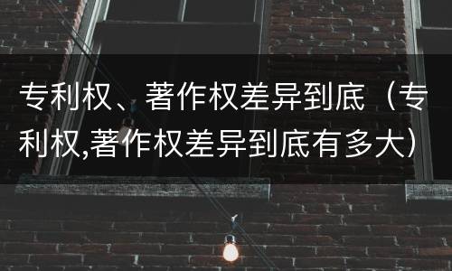 专利权、著作权差异到底（专利权,著作权差异到底有多大）