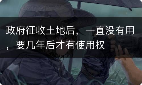 政府征收土地后，一直没有用，要几年后才有使用权