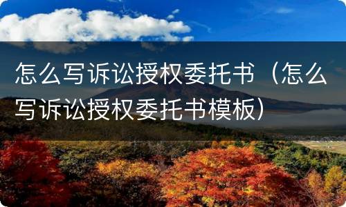 怎么写诉讼授权委托书（怎么写诉讼授权委托书模板）