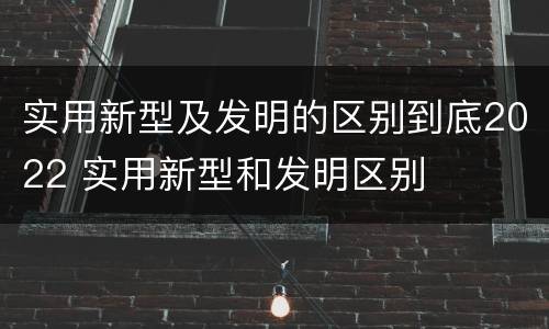 实用新型及发明的区别到底2022 实用新型和发明区别