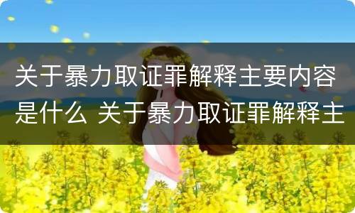 关于暴力取证罪解释主要内容是什么 关于暴力取证罪解释主要内容是什么意思