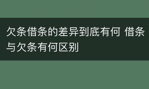欠条借条的差异到底有何 借条与欠条有何区别
