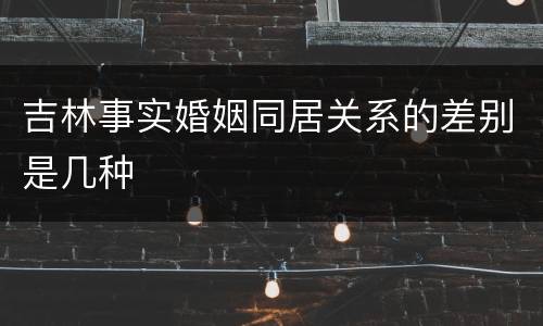 吉林事实婚姻同居关系的差别是几种