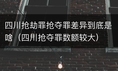 四川抢劫罪抢夺罪差异到底是啥（四川抢夺罪数额较大）