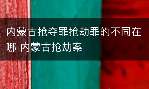 内蒙古抢夺罪抢劫罪的不同在哪 内蒙古抢劫案