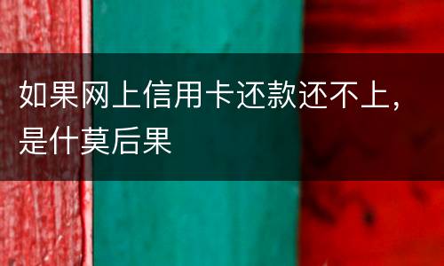 如果网上信用卡还款还不上，是什莫后果