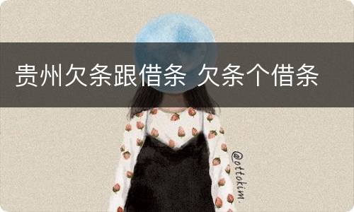 贵州欠条跟借条 欠条个借条