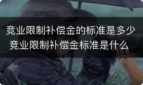 竞业限制补偿金的标准是多少 竞业限制补偿金标准是什么