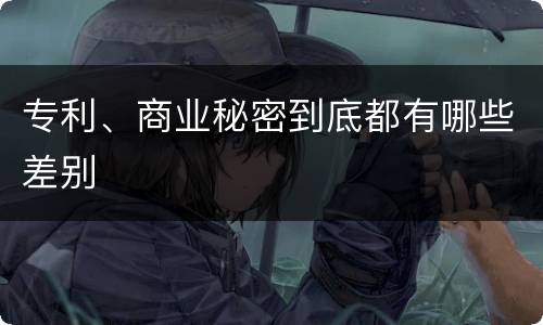 专利、商业秘密到底都有哪些差别