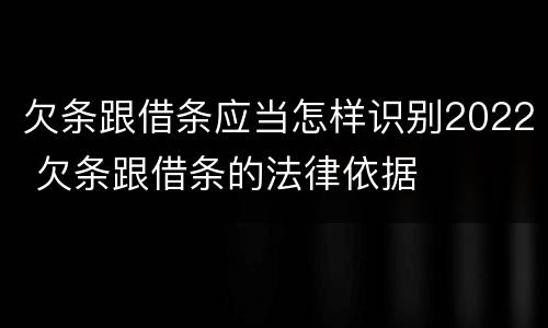 欠条跟借条应当怎样识别2022 欠条跟借条的法律依据