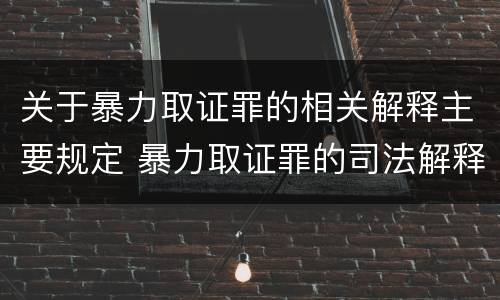 关于暴力取证罪的相关解释主要规定 暴力取证罪的司法解释